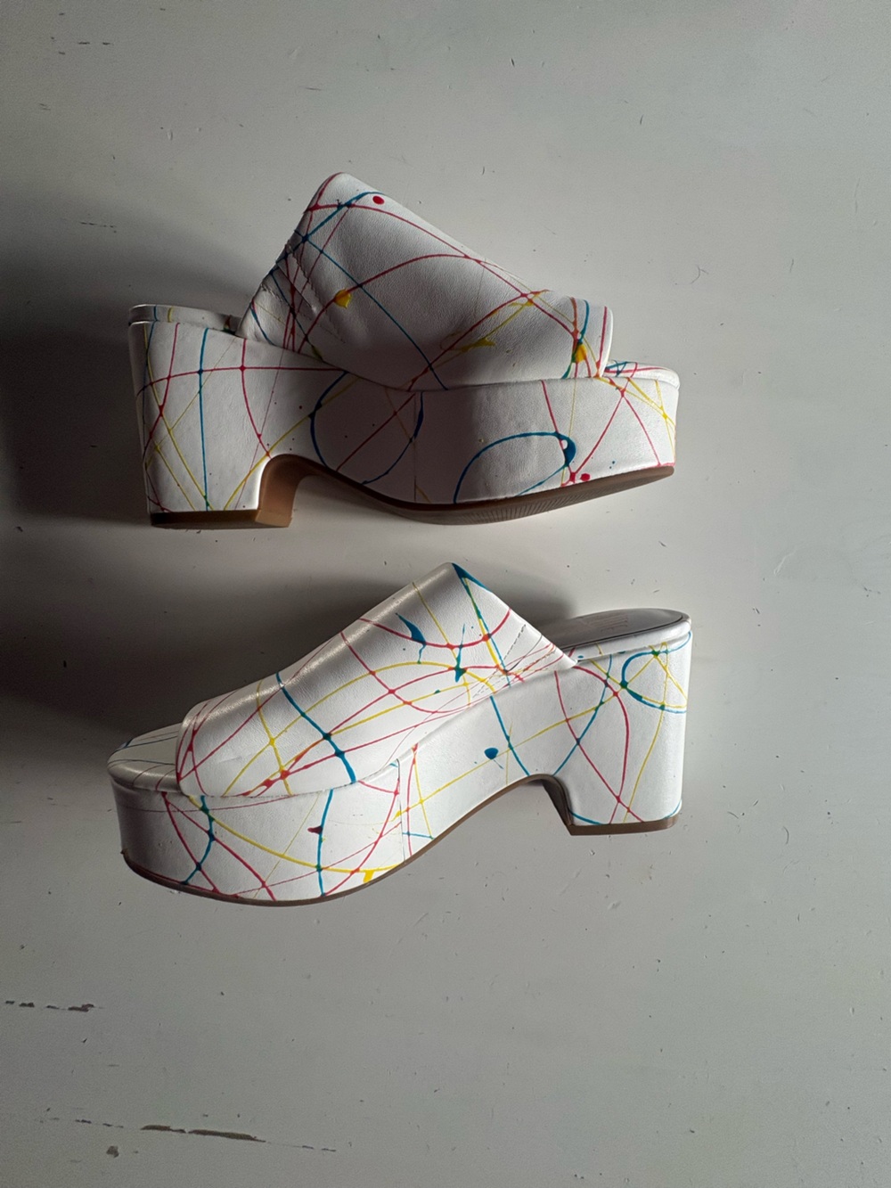 Charlotte Stone splatter platform sandals. size 10, worn once - Picture 2 of 4